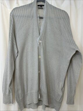 Light Gray Women's Button-Front Cardigan Sweater